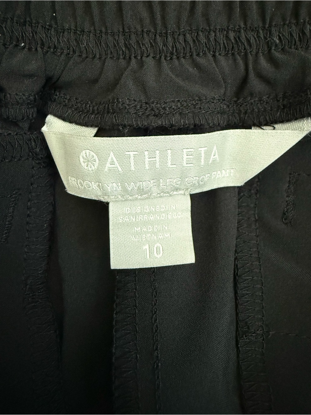 Athleta Brooklyn Wide Leg Crop Pants Black Size 10 - Picture 5 of 5